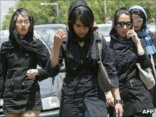 Young Iranian women in Tehran (file image)
