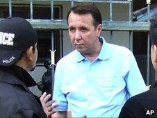 Mikhail Pletnev being questioned by police, Pattaya, Thailand 5 July 2010