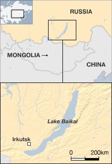 Map showing location of Lake Baikal (Image: BBC)