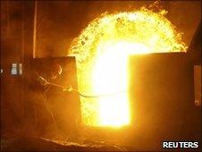 Steel worker in Hefei, China. File pic