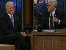 Joe Biden and Jay Leno, videograb