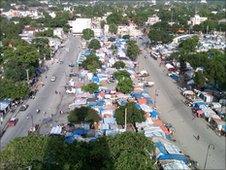 A refugee camp in Port-au-Prince, Haiti