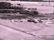 Aerial shot of the former PoW camp taken at Tullos Hill in 1947