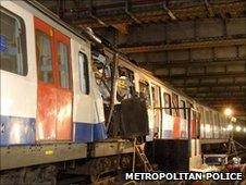Aldgate train after terrorist attack