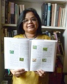 Prof Anvita Abbi with her dictionary