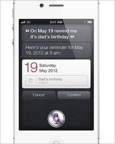 Siri on an iPhone