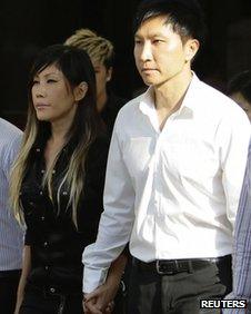 City Harvest Church founder Kong Hee and his wife Sun Ho, also known as Ho Yeow Sun, at the Subordinate Courts in Singapore on 27 June, 2012