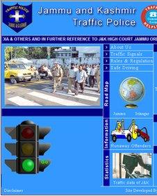 Traffic lights guidance on the website of Jammu and Kashmir traffic police