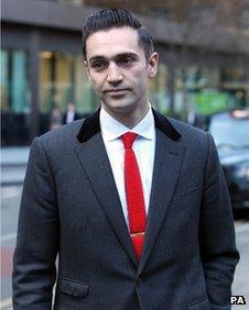 The boyfriend of late singer Amy Winehouse, Reg Traviss, arriving at Southwark Crown Court on 10 December