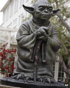 Yoda statue outside Lucasfilm's San Francisco offices