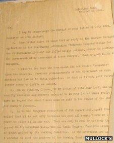 Gandhi letter