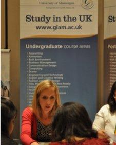 Indian students discuss opportunities at British universities at the fair