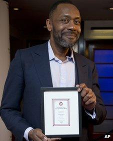 Lenny Henry with his Critics' Circle Theatre Awards