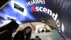 Huawei stand at mobile communications show