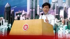 JUNE 15: Chief Executive of Hong Kong, Carrie Lam Cheng Yuet-ngor, attends a press conference at the Central Government's Offices in Tamar,