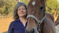 Karen Curnow with her horse, Walker