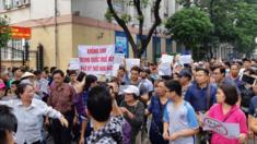 Protesters in Hanoi, Vietnam June 2018