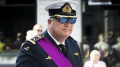 Prince Laurent of Belgium pictured in military uniform on Belgium's national day in 2016