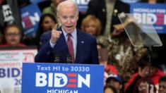 Joe Biden at a rally in Michigan