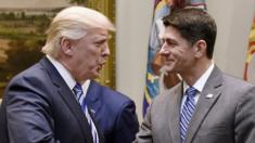 US President Donald J. Trump shakes hands with House Speaker Paul Ryan before a meeting in the Roosevelt Room of the White House, in Washington, DC, USA, 06 June 2017.