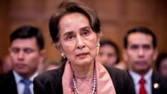Aung San Suu Kyi listens to proceedings at the International Court of Justice at The Hague