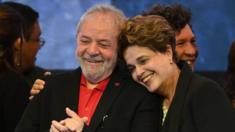 Former Brazilian presidents Luis Inacio Lula da Silva and Dilma Rousseff at the Workers Party conference in June 2017