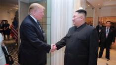 A photo released by the official North Korean Central News Agency (KCNA) shows North Korean leader Kim Jong Un (R) and US President Donald J. Trump (L) meeting in Hanoi, Vietnam, 28 February 2019. The second meeting of the US President and the North Korean leader, running from 27 to 28 February 2019, focuses on furthering steps towards achieving peace and complete denuclearization of the Korean peninsula.