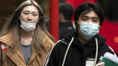 People wearing masks in central London