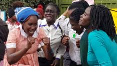 Protest outside Moi Girls School in Kenya