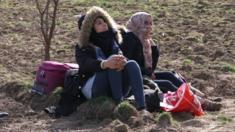 Refugees on the Turkish border with Greece