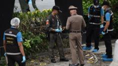 Cảnh sát tại khu vực một vụ nổ sáng 2/8, ở Bangkok