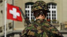 Swiss soldier at ceremony, 2010 file pic