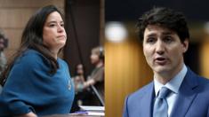 Jody Wilson-Rabould (left) and Justin Trudeau