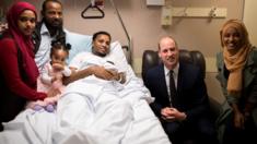 Prince William in hospital visiting a family who had been affected by the Christchurch shootings