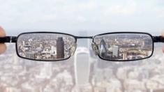 Cityscape through glasses