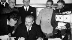 Molotov signs the Nazi-Soviet Pact in Moscow, 23 August 1939