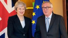 Theresa May and Jean-Claude Juncker are meeting in Strasbourg