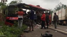Image of one of the damaged buses