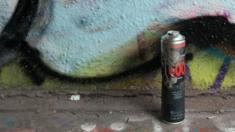 An empty paint can at the Vaults in in central London.