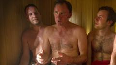 James Landale and friends in the sauna