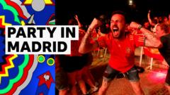 Fans in Madrid celebrate Spain’s Euro 2024 triumph