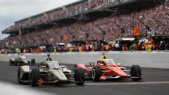 Felix Rosenqvist beats David Malukas to the line at the Indianapolis 500