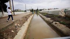 قناة ملوثة بمياه الكوليرا في منطقة عكار شمال لبنان