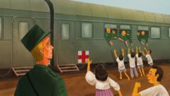 외국 군인들을 실은 기차가 역에 오면 아이들은 먹을 것을 얻기 위해 선로로 뛰어들었다