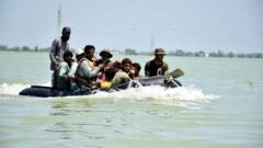 Pakistani Navy rescue people affected by floods in Khairpur Nathan Shah, Dadu district, Sindh province, Pakistan, 03 September 2022.