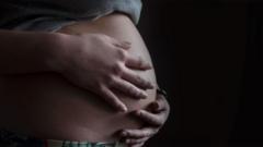 Pregnant woman with hands on her bump