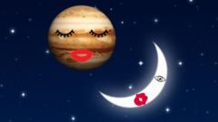 Photoshopped image of Moon and Jupiter made by Newsround