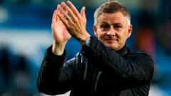 Molde FK´s headcoach Ole Gunnar Solskjaer celebrates after the UEFA Champions League third round, second leg qualifying football match between Molde FK and Hibernian at the Aker Stadium in Molde, Norway, on August 16, 2018.