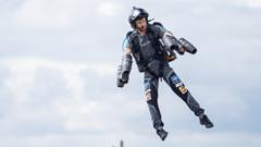A man wearing a Gravity Industries jetpack