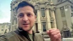 President Zelensky responds to the invasion of Ukraine by recording a video